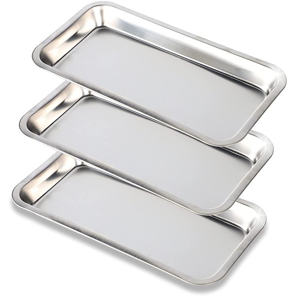 Voarge 3 Pack Small Instrument Tray, Dental Rectangular Tray, Useful