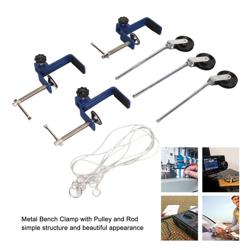 Woodworking Clamp Table Mounting Clamp with Metal Pulleys, Reinforced Bench