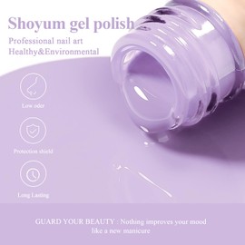 SHOYUM Gel Nail Polish,Taro Milky Purple Color Spring Summer Soak Off UV LED Nail Gel Polish Nail Art Starter Manicure Salon DIY at Home