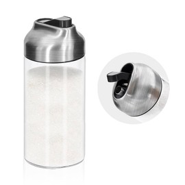 Aelga 12 OZ Glass Sugar Dispenser with Pour Spout, Weighted Pourer, for Coffee, Tea & Baking, 2 Pack