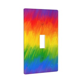 Rainbow Pride Gay Lbgt Decor Print Light Switch Plate Cover Plastic Wall Plates (Single Gang Toggle Switch)