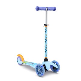 Bluey Self Balancing Kick Scooter with Light Up Wheels, Extra Wide Deck, 3 Wheel Platform, Foot Activated Brake, 75 lbs Limit, Kids & Toddlers Girls or Boys, for Ages 3 and Up