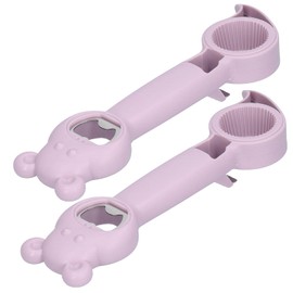 Manual Bottle Jar Cap Opener for Kitchen Portable 4‑in‑1 Beverage Bottle Opener (Purple)