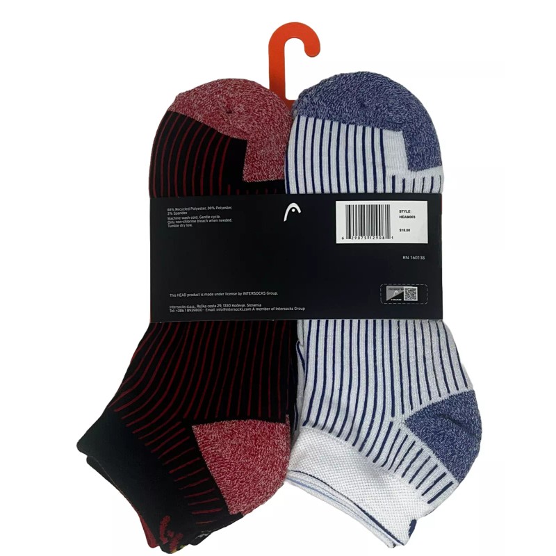 HEAD MEN'S ANKLE SOCKS 8 PAIRS SIZE 7-12