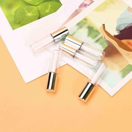 MAVIS LAVEN 45 Pack 1.2ML Clear Mini Lip Gloss Tube Contenedores de bálsamo labial vacíos con tapa negra para muestras de lápiz labial