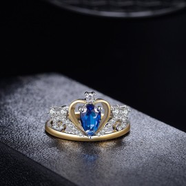 Mytys Crown Rings for Women Tiara Princess Queen 18K Gold Plated Tiny CZ Promise Ring Gift (10)