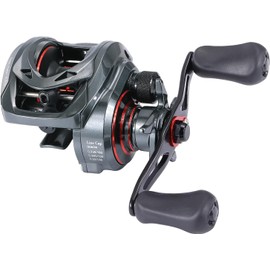 Sougayilang Baitcasting Reel – Lightweight Graphite Frame – 9 + 1 Anti-Reverse Ball Bearings, 8.0:1 High-Speed Gear Ratio Fishing Reel- Silver- Right