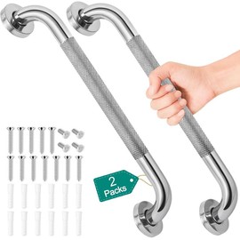 2 Pack 16 Inch Grab Bars for Bathtubs and Showers, Safety Bathroom Shower Grab Bars for Seniors Holds up to 500LBs, Handicap Grab Bars Stainless Steel, Anti Slip Shower Handle for Wall, Elderly