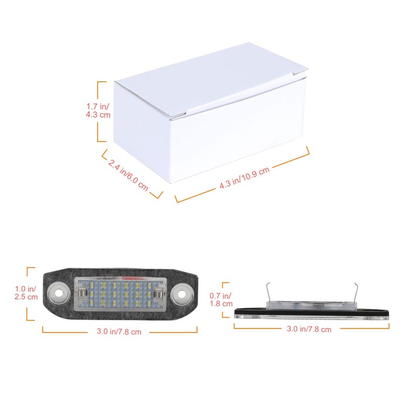 OZ-LAMPE LED Number Plate Light for Volvo V70, S80, XC60,