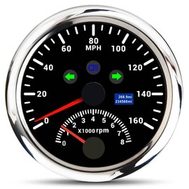 ARTILAURA GPS Speedometer 0-160MPH with Tachometer 8000 RPM, 85mm 3 3/8" Boat GPS Speedometer Car for AUTO Marine (Black)