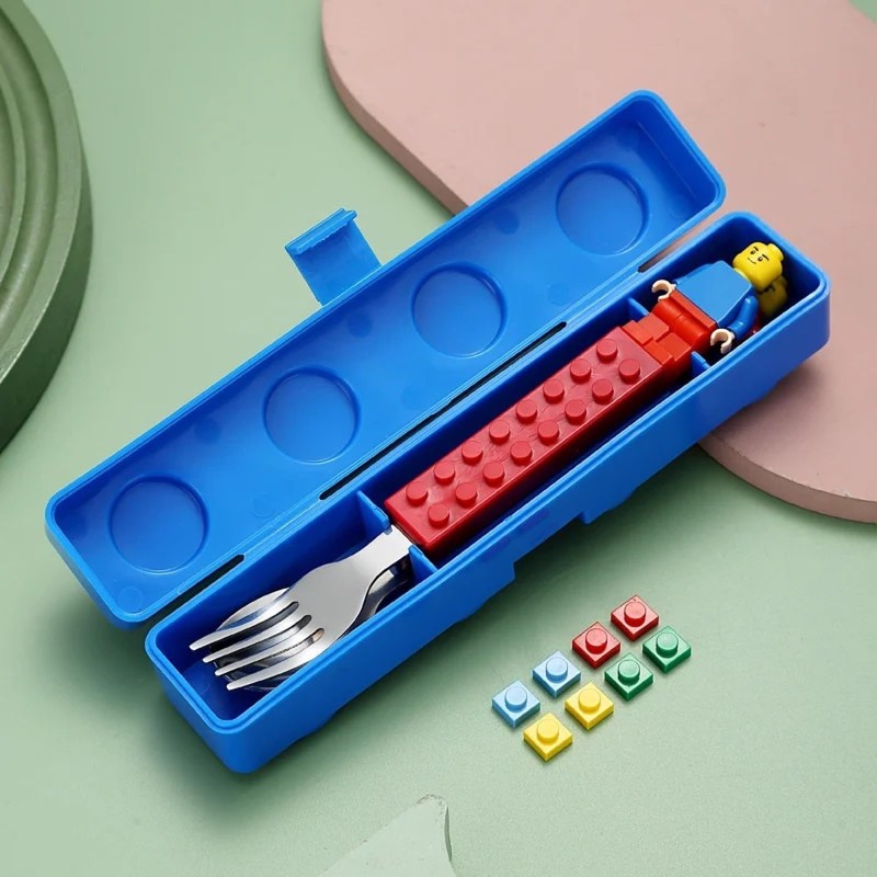 Bright Colourful Snack & Stack Fork & Spoon Cutlery Set