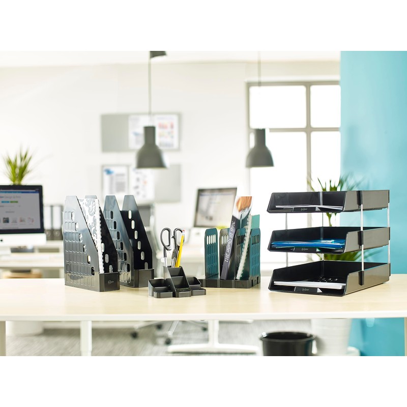 Avery 1137BLK Basics 7 Compartment Desk Tidy, 164 x 85