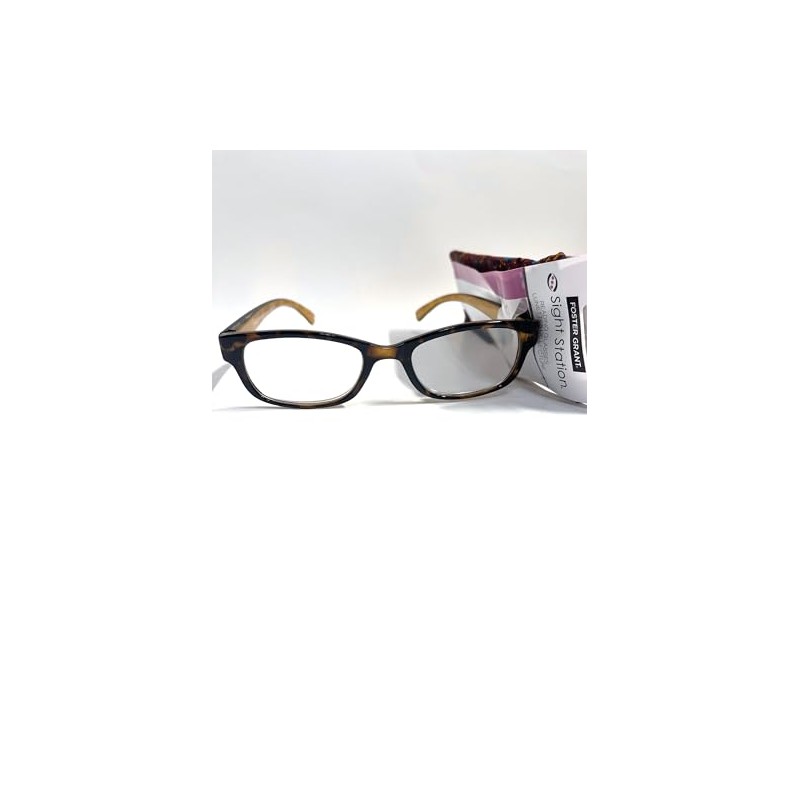 Foster Grant Sight Station Heather Gold Tortoise reading glasses +3.25,