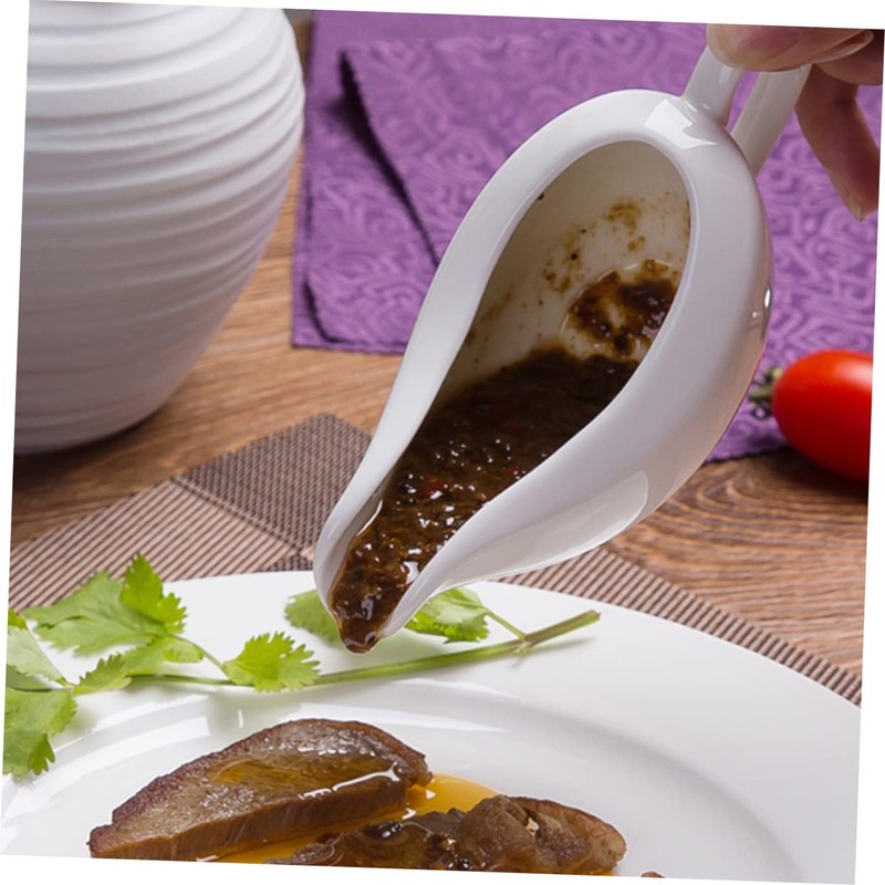 Ciieeo 1 Set Ceramic Gravy Pourer with Saucer Elegant Condiment