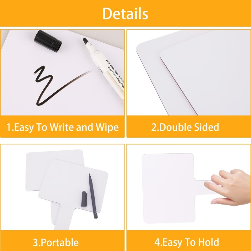 QTLCOHD 25 Pack 5 x 7 Inch Dry Erase Answer