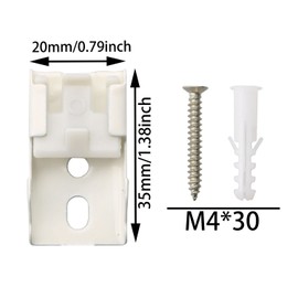 MEETOOT 12pcs Curtain Track Mounting Bracket White Ceiling Mount Brackets 10mm for Straight or Curved Curtain Track