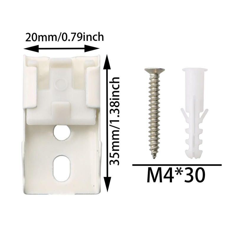 MEETOOT 12pcs Curtain Track Mounting Bracket White Ceiling Mount Brackets