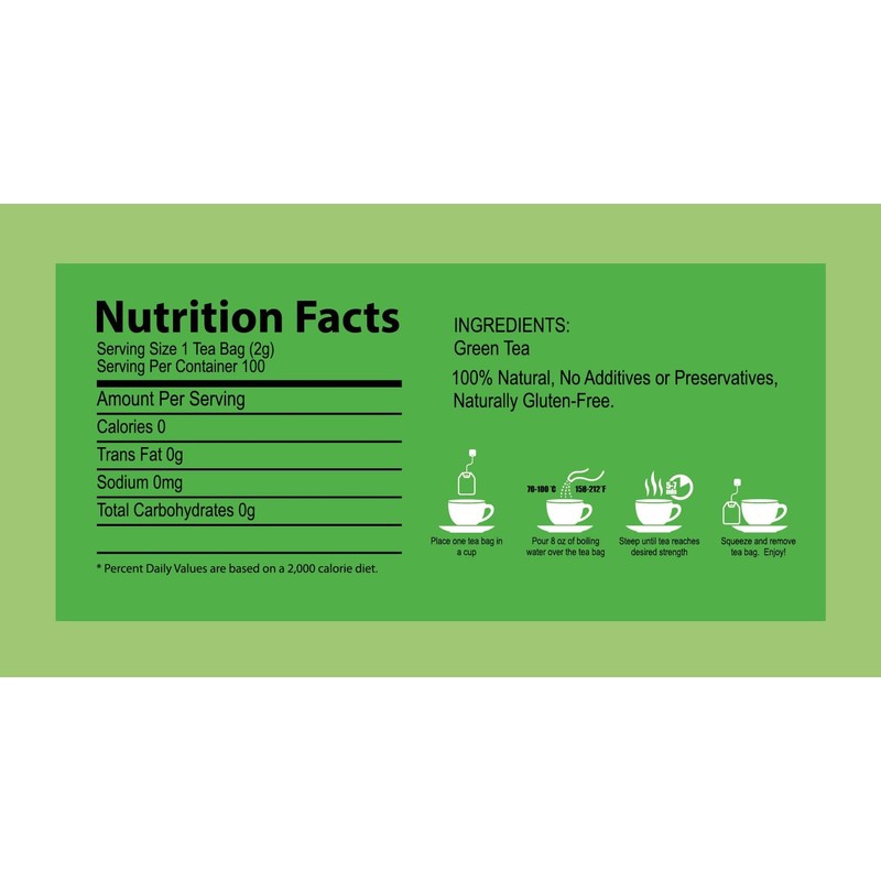 GT Green Tea, 7.06 Ounce Box (100 Tea Bags)