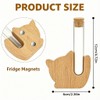 Cat Whisker Holder Fridge Magnet, Clear Glass vases with Wooden
