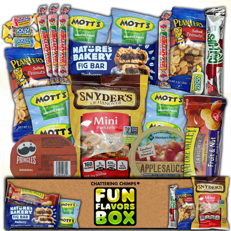 Chattering Chimps Vegan Snacks Care Package Variety Pack Granola Bars,