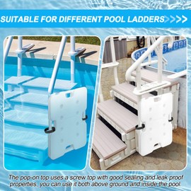 2PCS 22.5" x 18" Extra Large Swimming Pool Ladder Weights, HDPE Swimming Pool Step Weights Holds 90lbs, Pool Weights for Ladders for Easy Step System, Pool Ladder Weights for Above Ground Pool