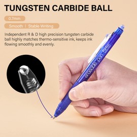 ParKoo 20 Colors Retractable Erasable Gel Pens Clicker, Fine Point 0.7 mm, Make Mistakes Disappear, Comfort Grip for Drawing Writing Planners and Crossword Puzzles