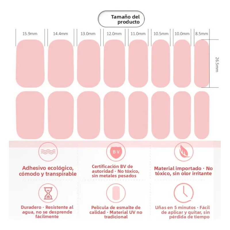 Gel Nails Stickers Pegatinas Uñas Múltiples Estilos
