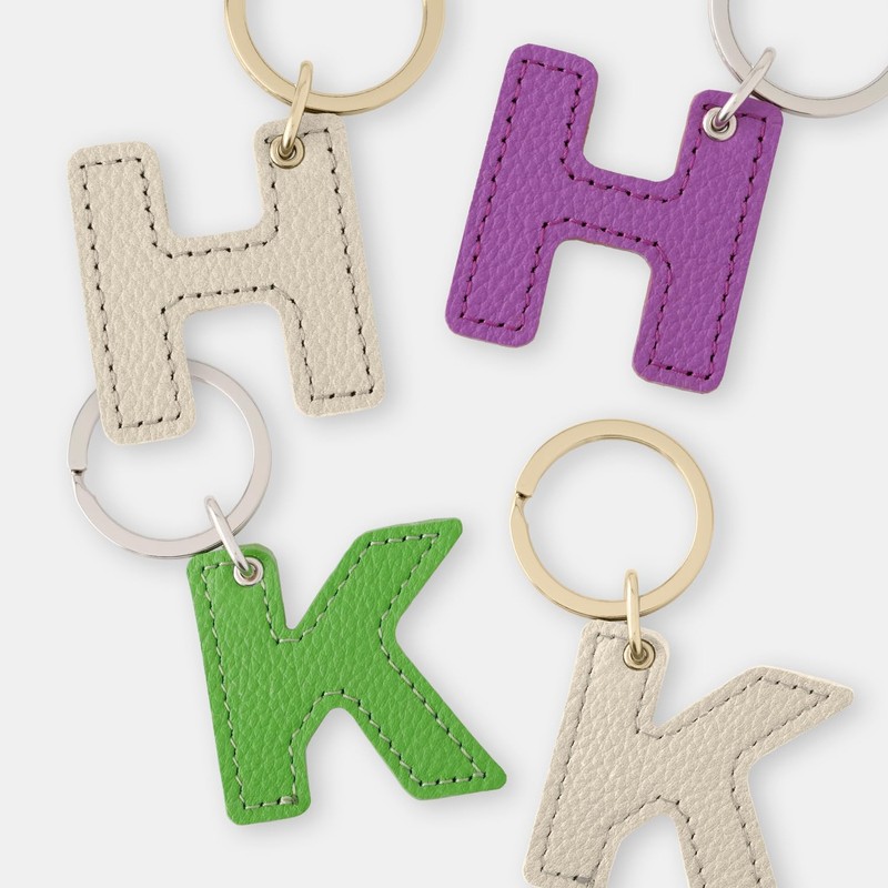 [Slip-on] Keychain (JK-1401 Alphabet Keychain, Medium, Yellow), One Size