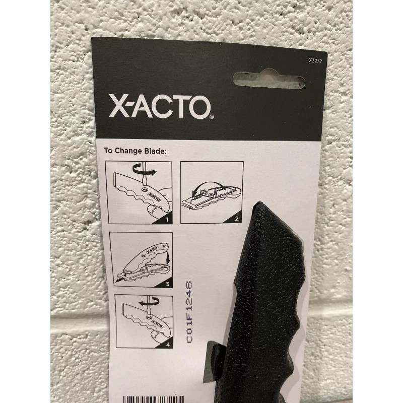X-ACTO X3272 Utility Knife Contoured Black Plastic Handle Retractable Blade