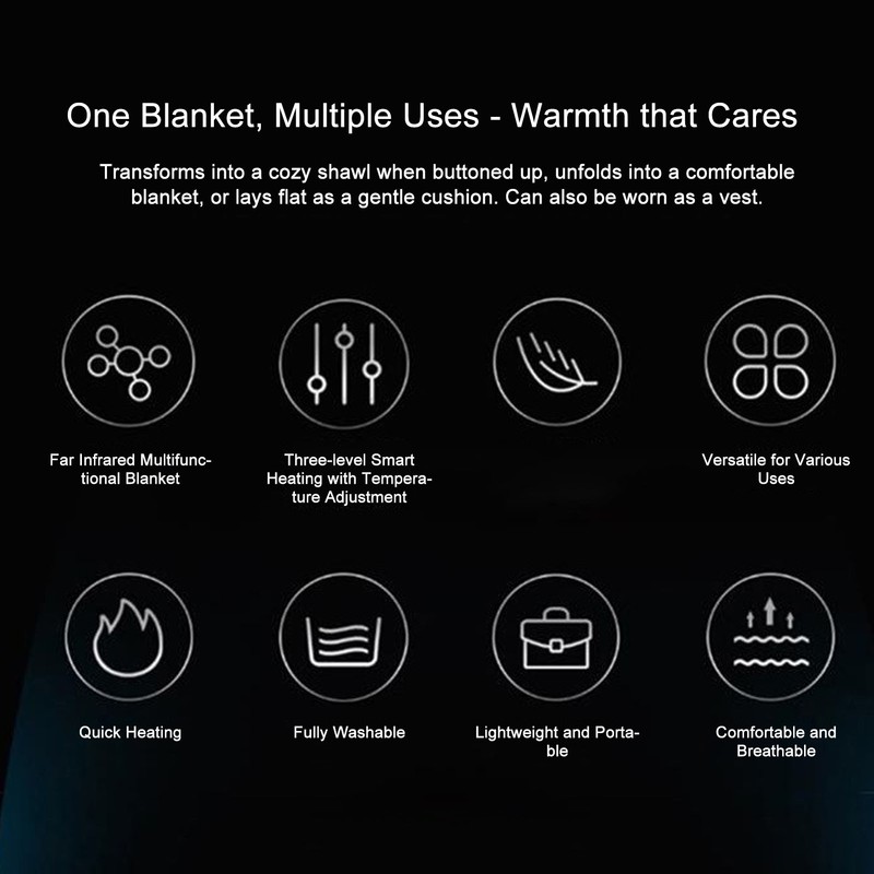 USB Heated Blanket Wearable Heated Blanket Electric Blanket Shawl Shoulder