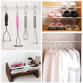 Tension Rod 16 to 28 Inch, Goowin Small Tension Rod, 5/8" Diameter No Drilling Expandable Short Tension Rods Spring Rods, Tension Rods for Closet, Cupboard, Hanging Clothes, 3 Pack, White