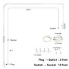 Pendant Light Cord with E26/E27 Socket, 15FT Extension Cable, Stepless
