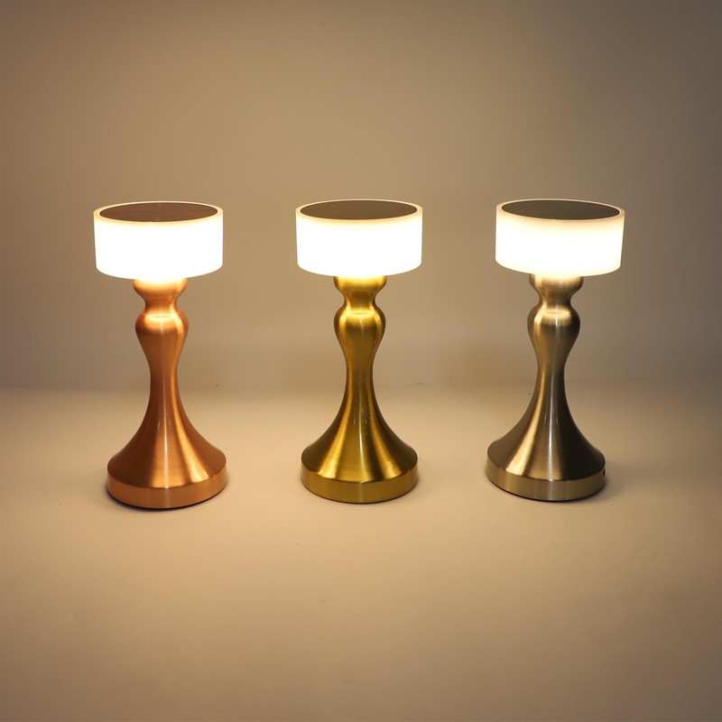 Table Lamp 3 Modes Stepless Dimmable LED Touch Cordless Metal