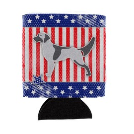Caroline's Treasures BB3281CC USA Patriotic English Setter Can or Bottle Hugger Cooler Washable Drink Sleeve Collapsible Beverage Insulated Holder, Can Hugger, Multicolor