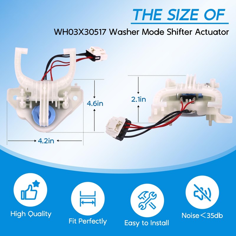 Upgraded WH03X30517 Washer Mode Shifter Actuator, WH05X24185 Washing Machine Clutch