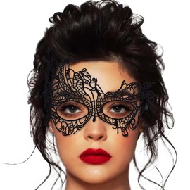 Nicute Lace Masquerade Mask for Women Black Masquerade Mask Eye Masks For Party Prom Ball Costume Mardi Gras Party Supply (Phoenix)