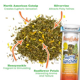 Meowijuana | Ruby Rascal Bundle | Get Silly Refillable Ruby Rascal Toy and Sierra Sunshine Catnip Blend | Promotes Play and Cat Health | Includes North American Organic Catnip