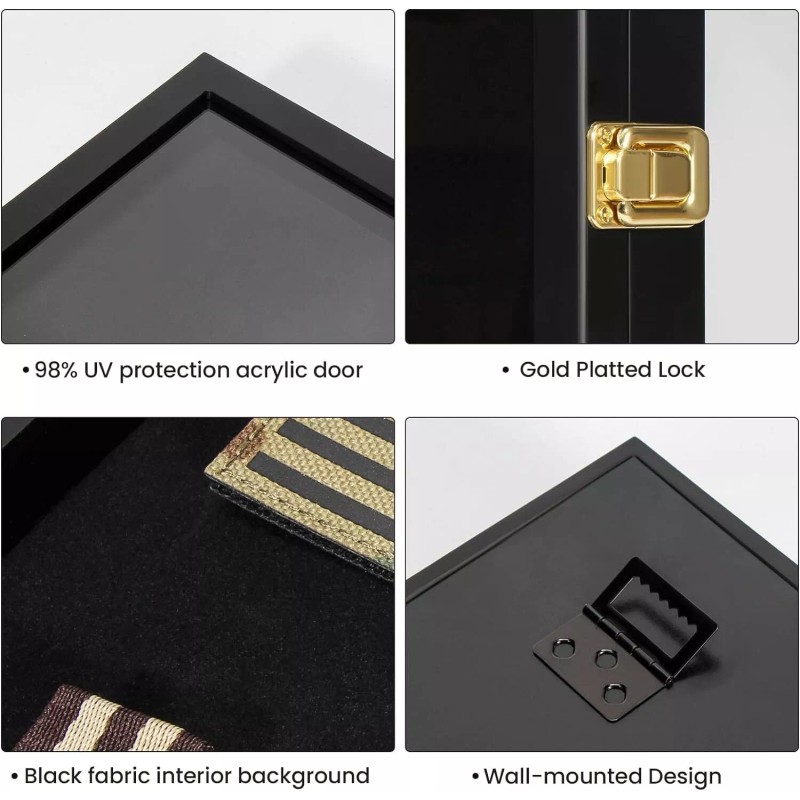 11x14 Pin Display Case for Military Badges, Medals, Patches &