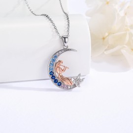Suiknsn Flute Necklace for Women 925 Sterling Silver Music Necklaces Jewelry Flute Accessories Gift for Musicians Friends