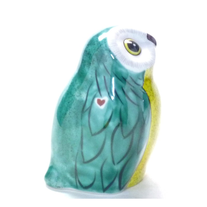 Kutani Ware Moon View Owl Green Color 4 Sun Endorsement