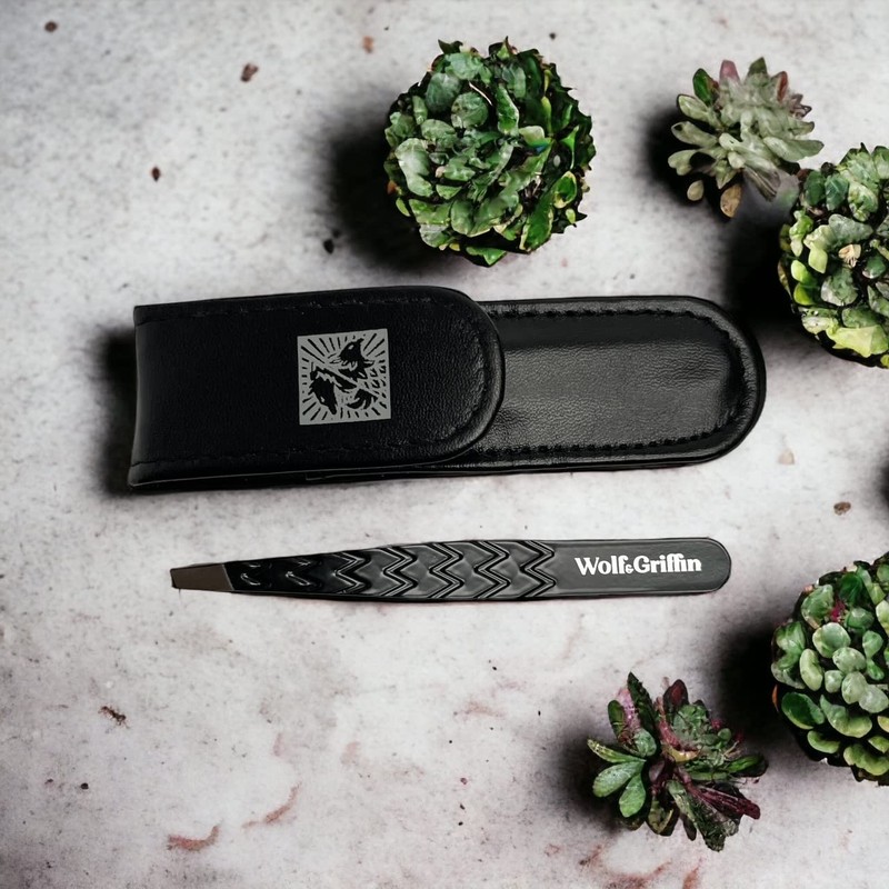Wolf & Griffin Black Edition Ultimate Precision Tweezers with Case,