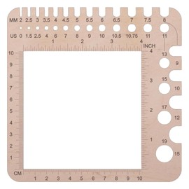 Yuiturt 1 Stück Knitting Needle Gauge 2 mm – 15 mm, Maschenprobe Zählrahmen, Stricknadel-Lineal, Nadelmaß für Häkelnadeln Stricknadelmaß Knitting Strickwerkzeug Nadellehre