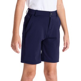 DEVOROPA Youth Boys Casual Chino Shorts Stretch Performance School Uniform Flat Front Kids Dress Hybrid Twill Running Khaki Athletic Summer Shorts Clothes with Pockets Navy XL