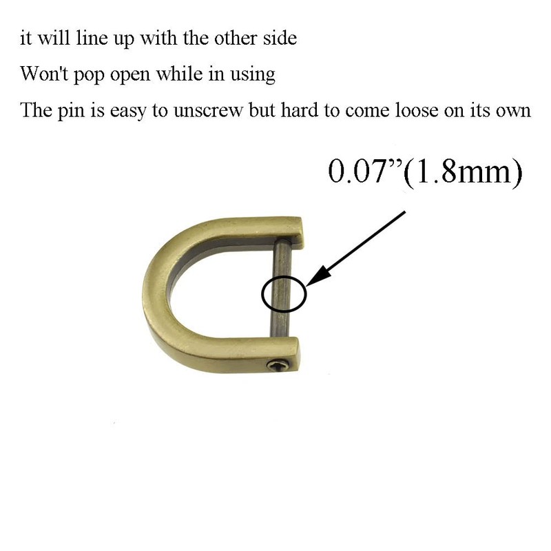 Hahiyo D-Rings with Screw Shackle Horseshoe U Shape Key Ring