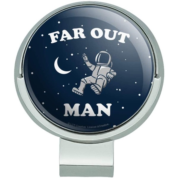 GRAPHICS & MORE Far Out Man Space Astronaut Funny Humor Golf Hat Clip with Magnetic Ball Marker