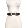 AXESORIA: Silver Western Double Buckle Belt Black S