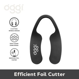 OGGI Wine Foil Cutter - Effective and Durable Wine Foil Cutter Tool, 4 Wheel Foil Cutter for Wine Bottles, Wine Bottle Cutter, Wine Cutter Foil Cutter, Wine Bottle Foil Cutter - Black