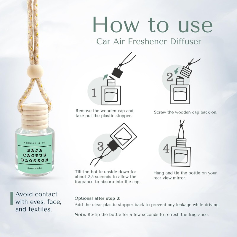 Baja Cactus Blossom, Car Air Hanging Essential Oil Diffuser, Car