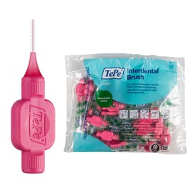TePe Interdental Brush Pink (ISO Size 0: 0.4 mm) / 1 x 20 Pieces / For Easy and Thorough Cleaning of Interdental Spaces