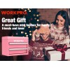 WORKPRO Mini Metal Tool Box with 2 Drawers and Top